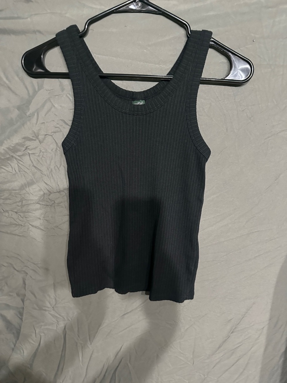 Black Ribbed Tank Top
